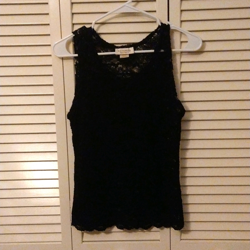 Lace Victoria Secret tank sz Large, black